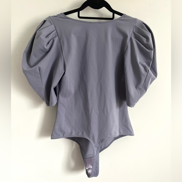 🌻🆕FREE PEOPLE Va Va Voop Duo Bodysuit Silver Blues-Size Medium - Picture 9 of 11
